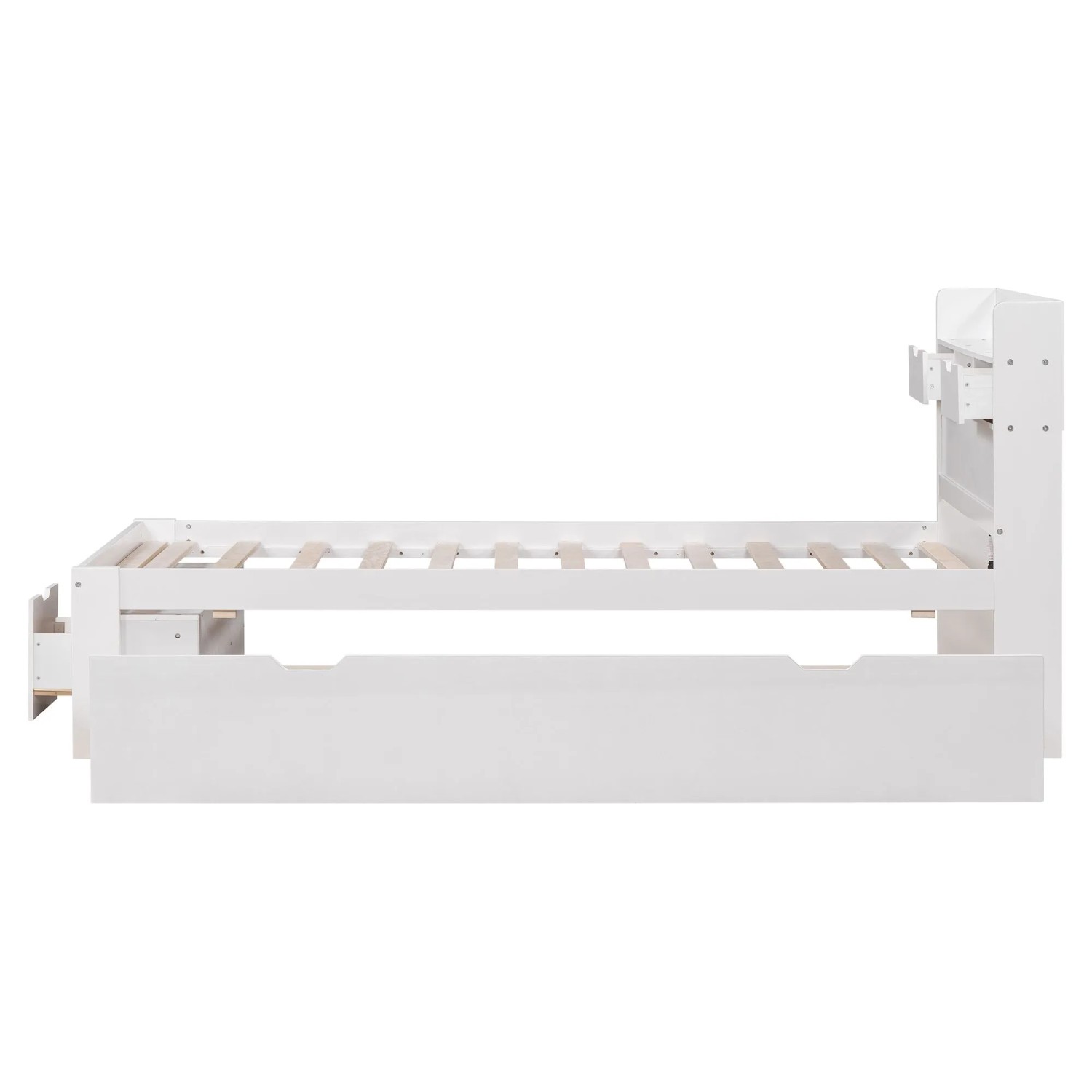 okwish Einzelbett 90x200cm mit USB und Schublade Weiß ohne Matratze