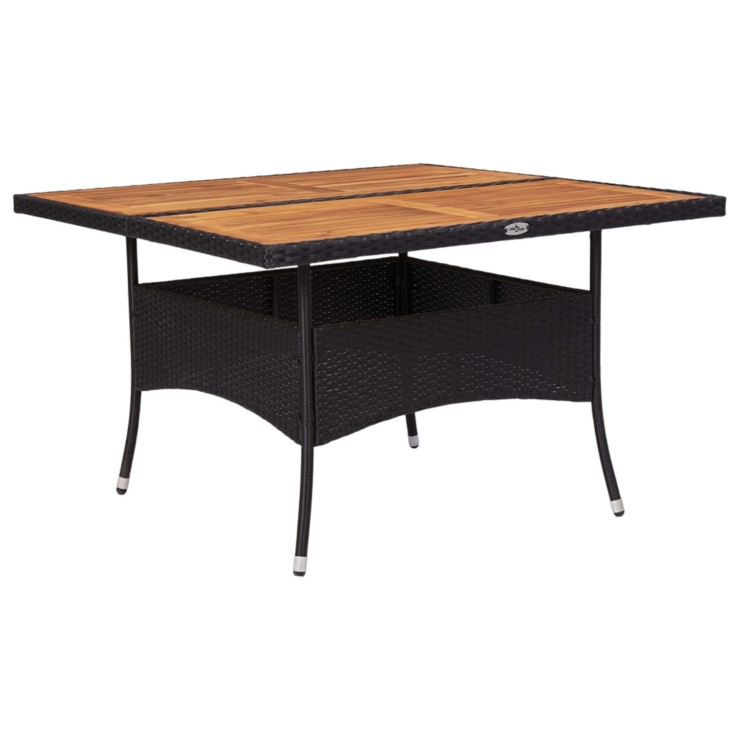 vidaXL Garten-Esstisch Schwarz Poly Rattan und Massivholz Akazie 46187 günstig online kaufen