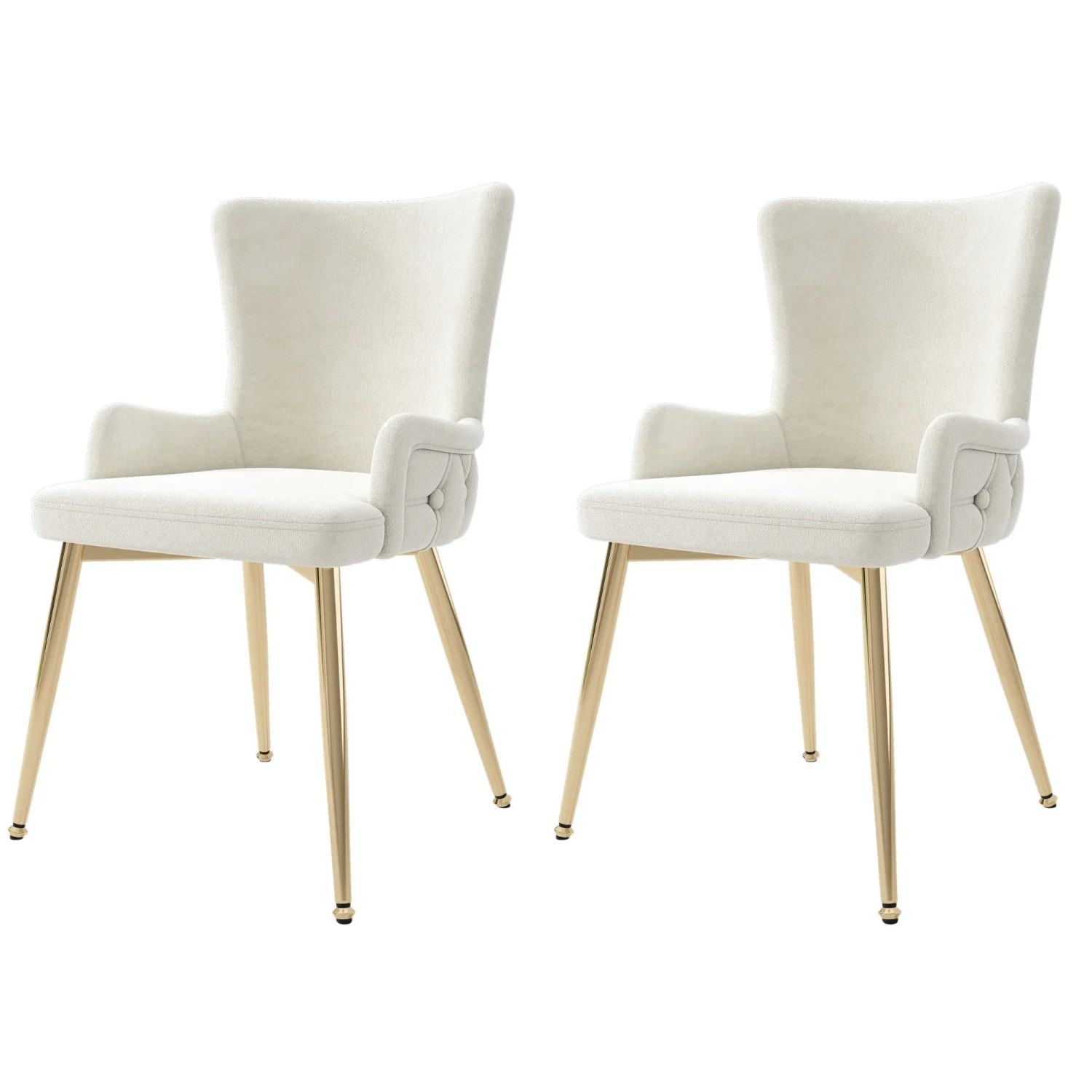 Merax 2 Esszimmerstühle Samt Goldfarbene Metallbeine Wohnzimmerstuhl Beige