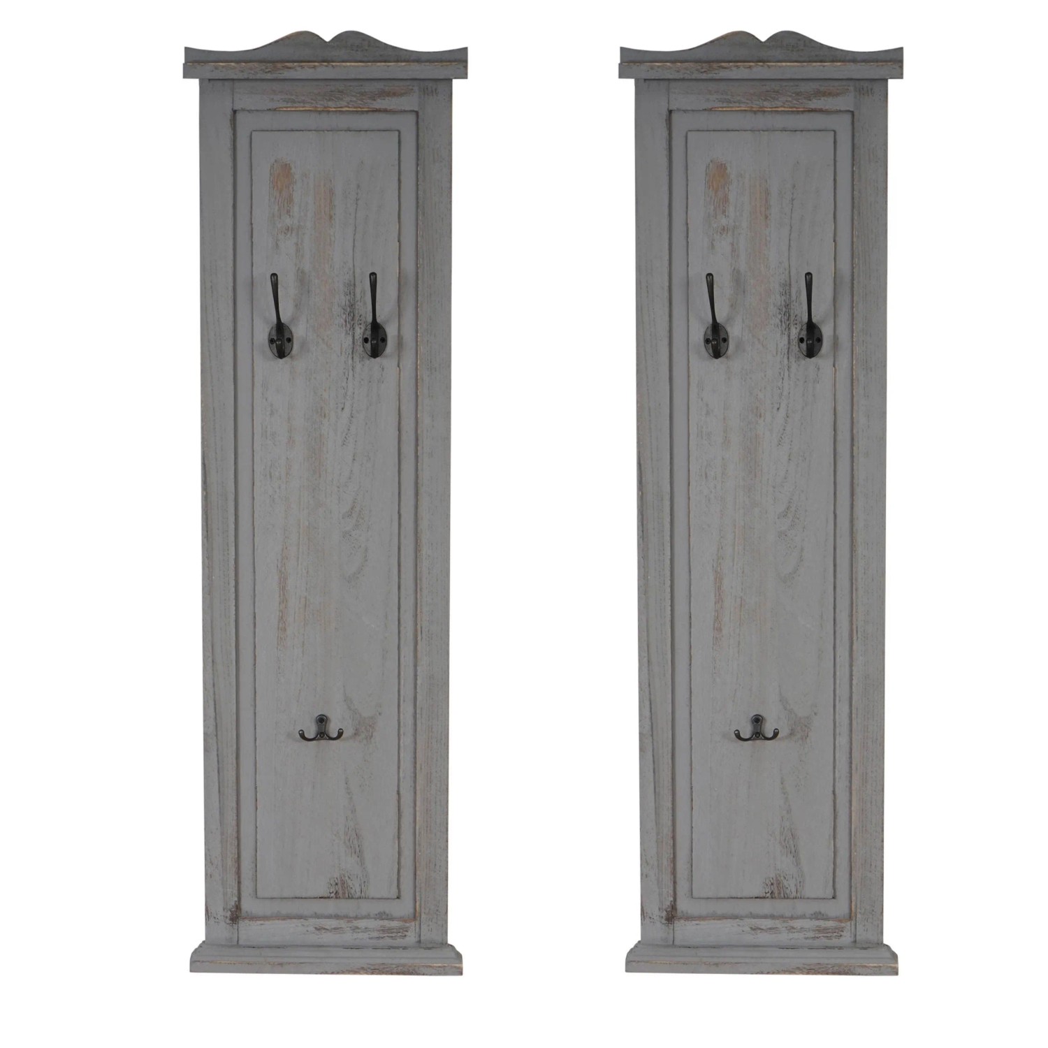 MCW Wandgarderobe H33 2er-Set Grau Shabby