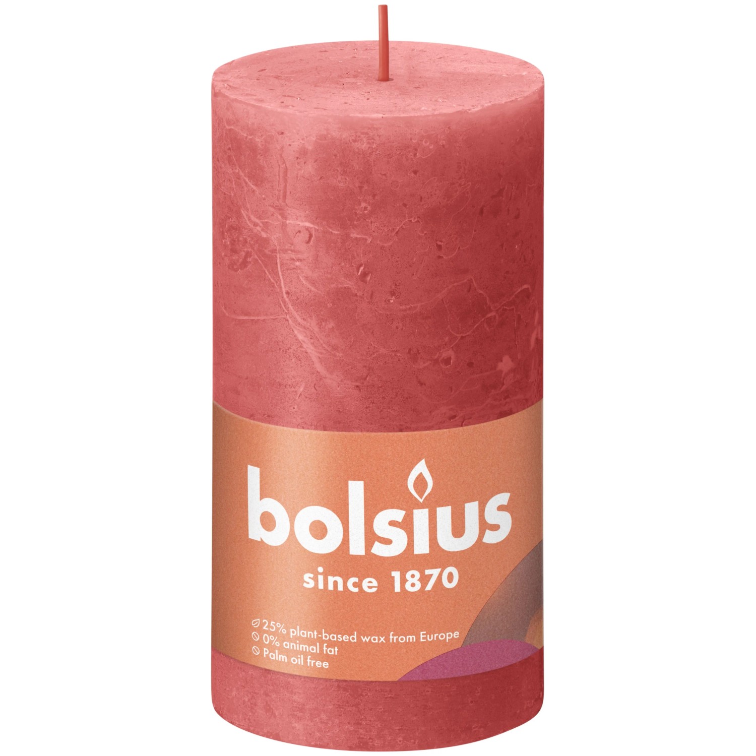 Bolsius Rustik-Kerze Shine 130/68 mm Rosa Blüte