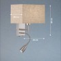 Wandleuchte Dream von Fischer & Honsel, 2-flammig, Nickel/Sand Leinen, mit Lesearm.