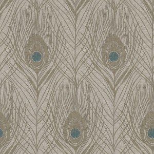 Tadessi Vliestapete Boho Chic mit Ethno Federn in Braun und Blau