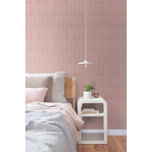 ESTAhome Tapete Fliesenmuster Hellrosa 50 x 900 cm