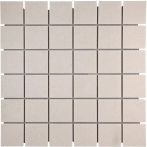 Mosaikmatte Antislip Weiß, Keramik, 30x30 cm. Quadratische Mosaikfliesen für Bad & Küche.