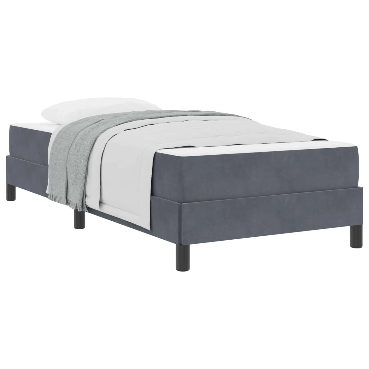vidaXL Boxspringbett mit Matratze Dunkelgrau 90 x 220 cm Stoff 3398774 günstig online kaufen