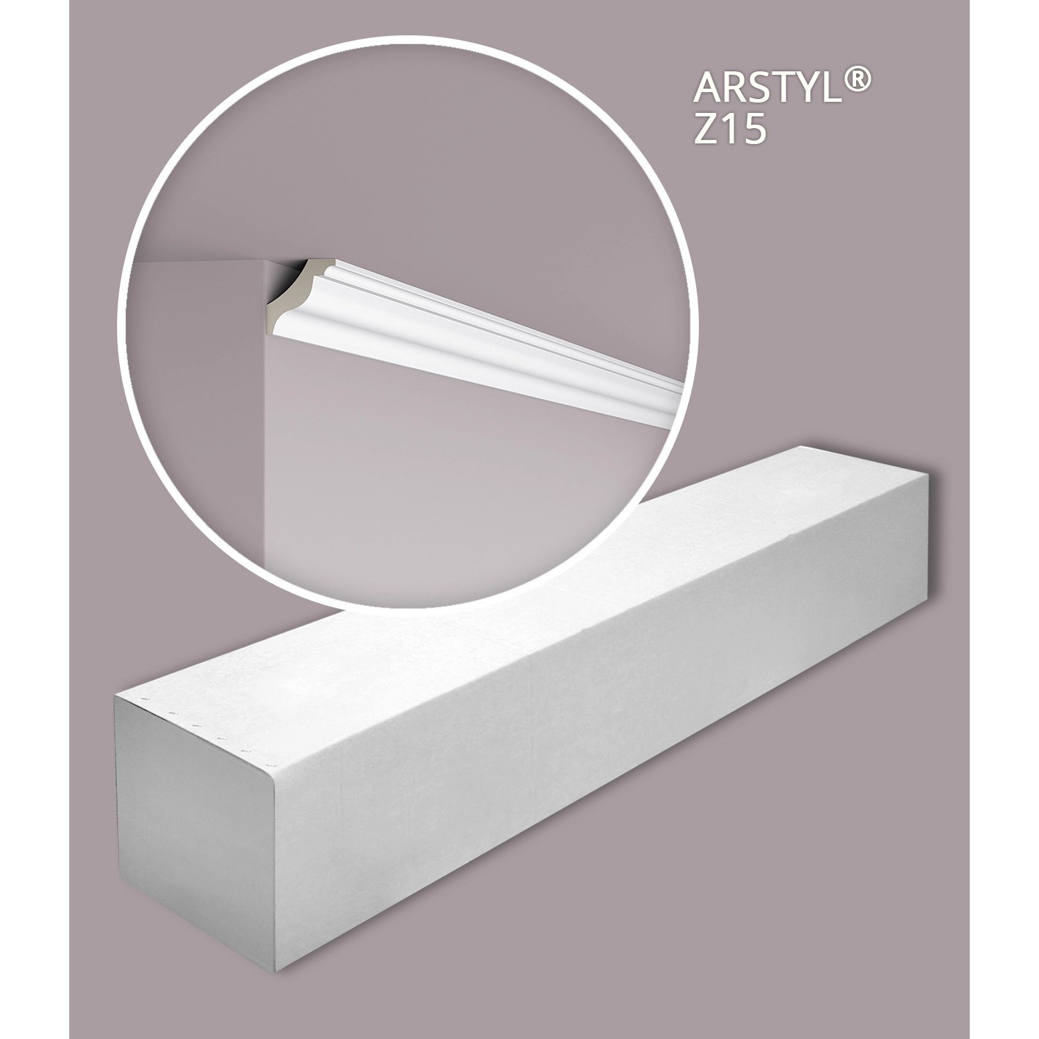 NOEL & MARQUET NMC Z15-Box ARSTYL Eckleisten Set, 84m, weiße Stuckleisten für den Innenbereich.