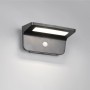 Schwarze, moderne Reality LED Solar-Wandleuchte Atico mit Bewegungsmelder für den Außenbereich.