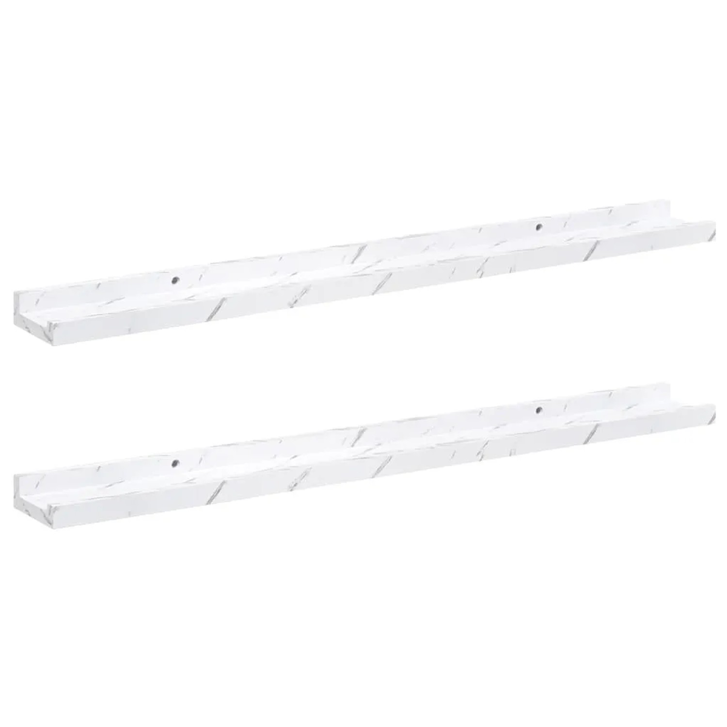 vidaXL Wandregal 2 Stk Weiß Marmor 80 x 9 x 3 cm Holzwerkstoff 42020023
