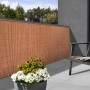 Floraworld Sichtschutz Premium Plus, hellbraune Kunststoff-Sichtschutzmatte (90x300cm) auf Balkon.