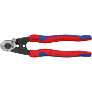 Knipex Drahtseilschere 190 mm, geschmiedet, mit Mehrkomponenten-Hüllen. Zange für Drahtseile.
