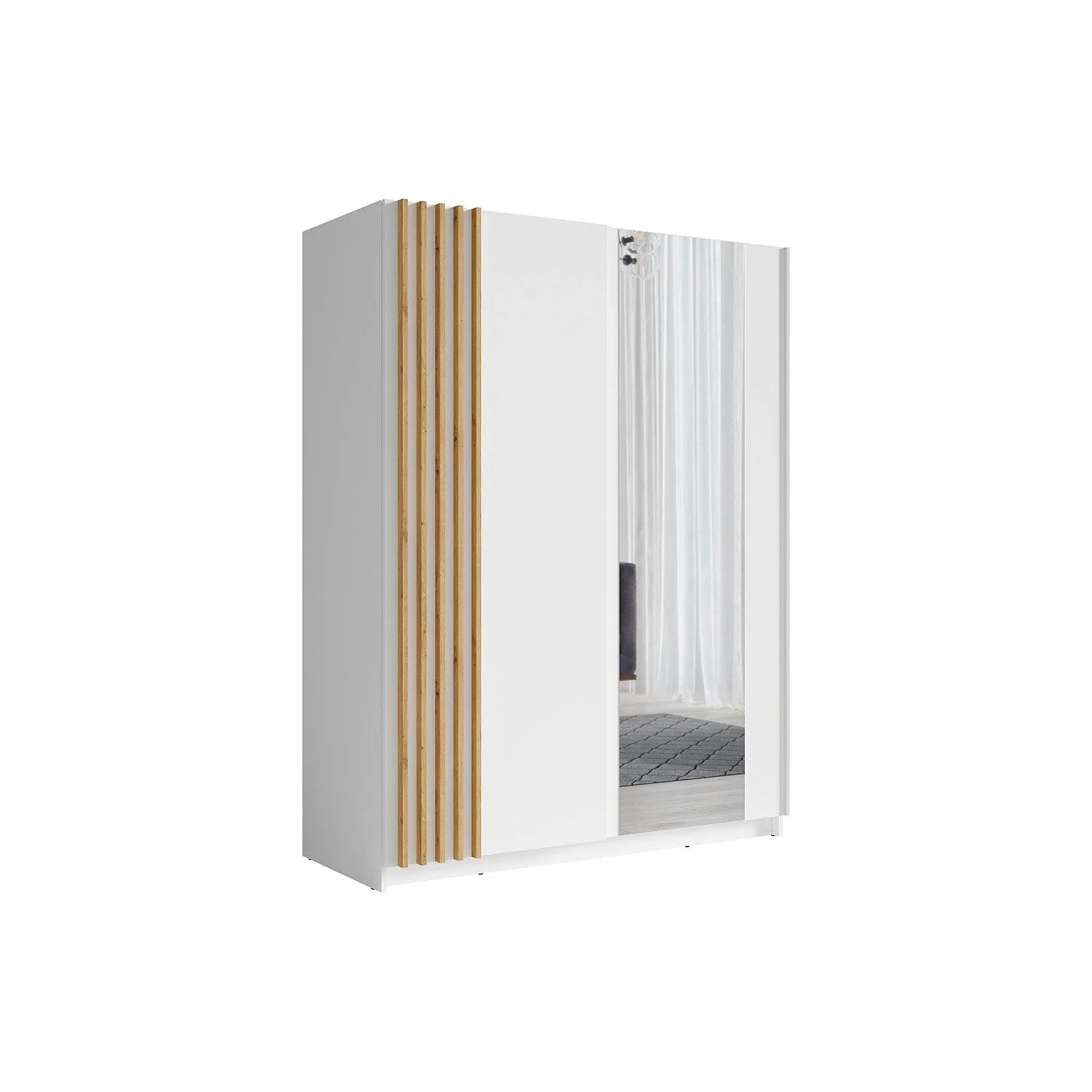Vente-unique Kleiderschrank Calela Weiß 150.6 cm