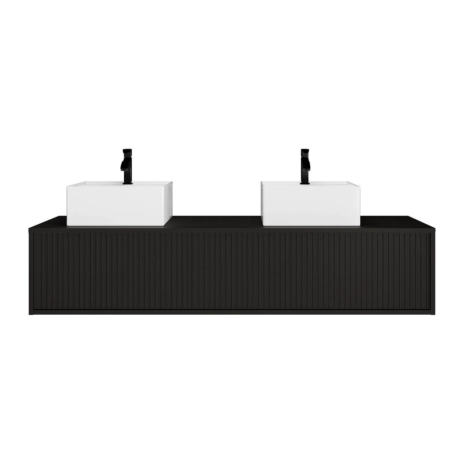 Vente-unique Doppelwaschtisch Arnega Schwarz 150 cm