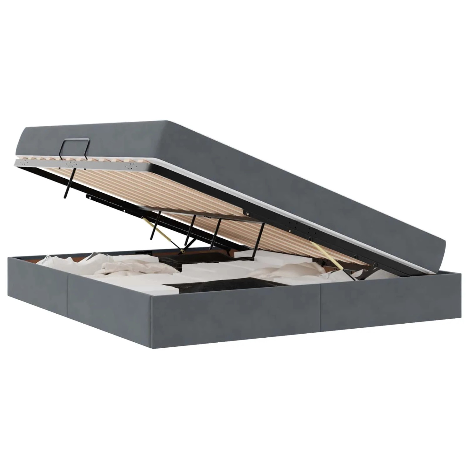 vidaXL Stauraumbett mit Matratze Dunkelgrau 160 x 200 cm Samt 3399731 günstig online kaufen