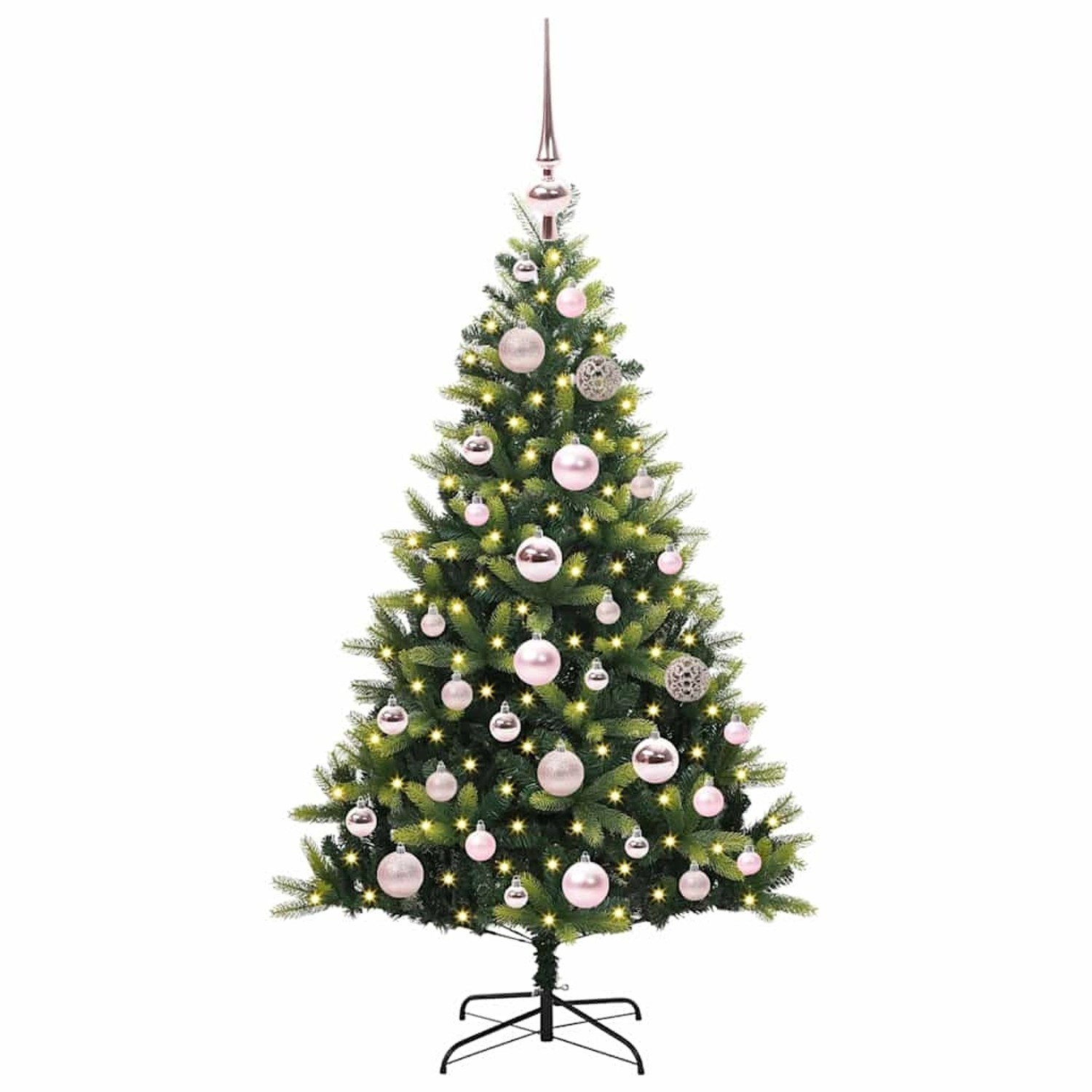 vidaXL Künstlicher Geflammter Weihnachtsbaum 150 LEDs Grün 120 cm 3395975