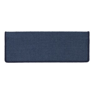 Rechteckige, blaue Sisal Stufenmatte Pure Nature, selbstklebend, 23,5x65 cm.