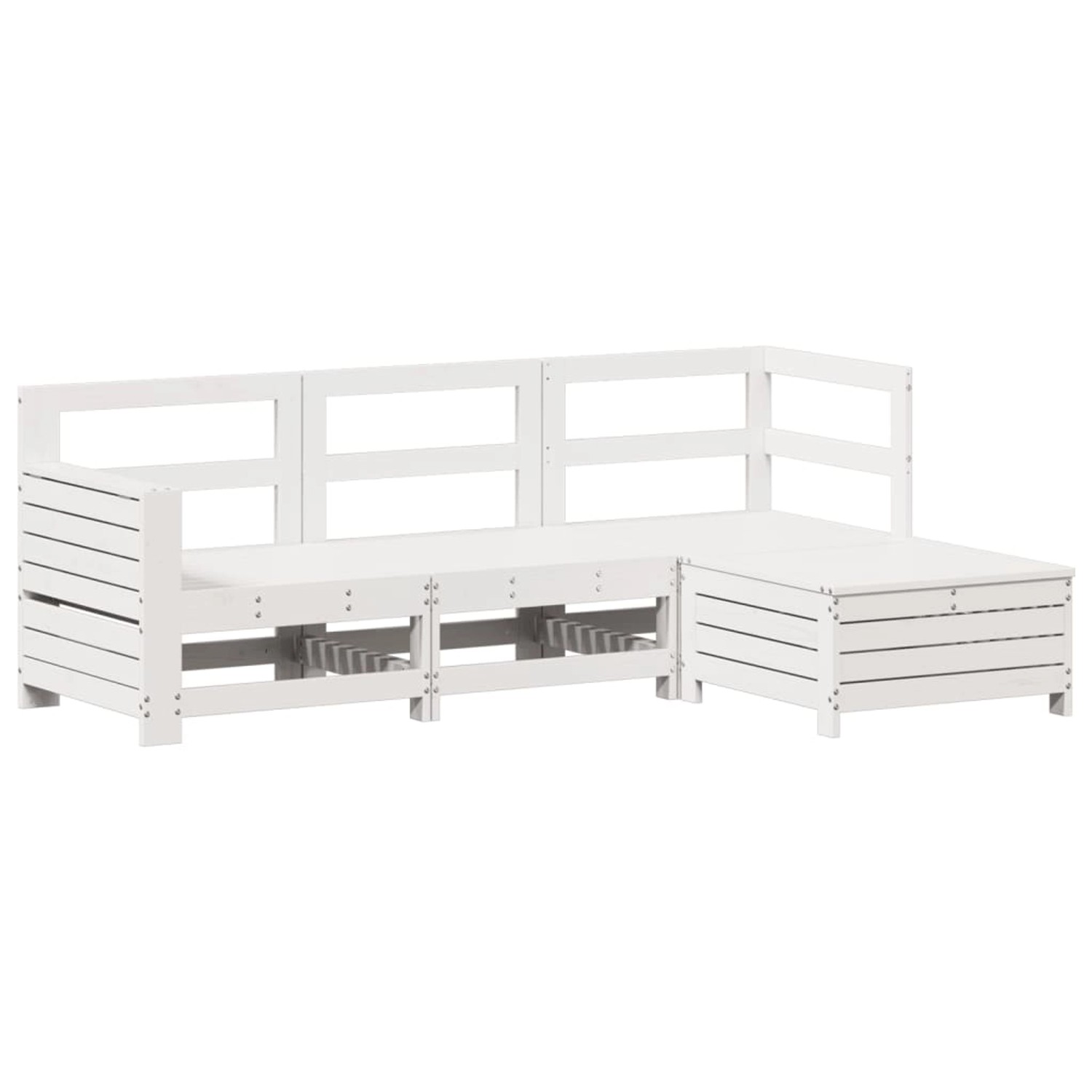 vidaXL 4-Tlg Garten-Sofagarnitur Weiß Massivholz Kiefer 3250769 günstig online kaufen