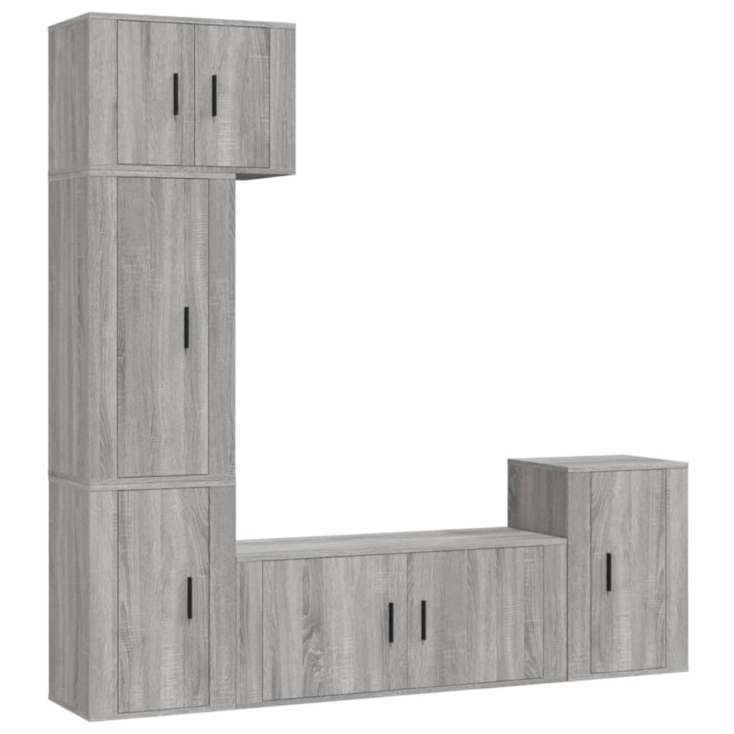 vidaXL 5-Tlg TV-Schrank-Set Grau Sonoma Holzwerkstoff 3188628