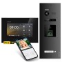 Schwarze Balter EVO-HD Video-Türsprechanlage mit Monitor, Fingerprint und App für Einfamilienhäuser.