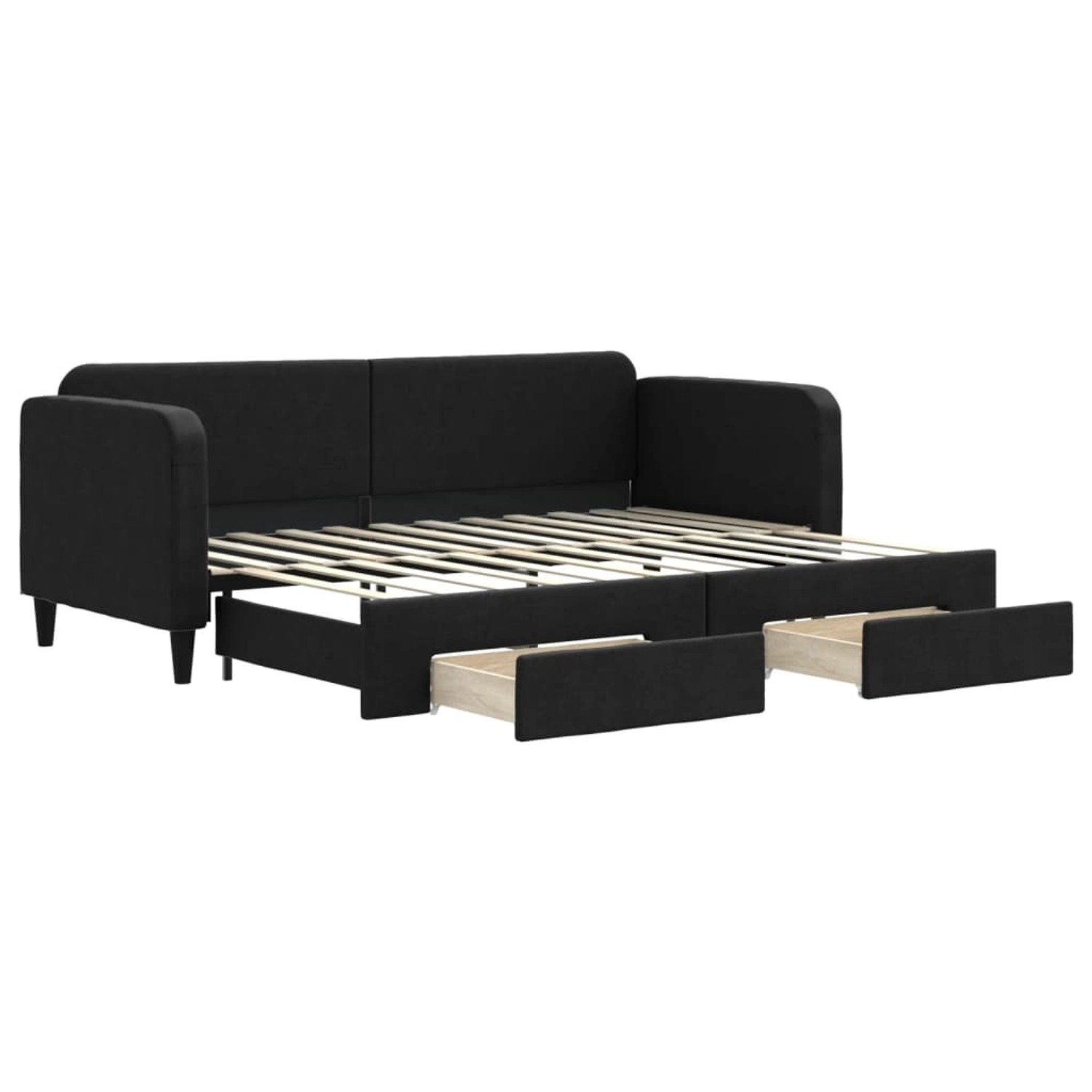vidaXL Tagesbett Ausziehbar mit Schubladen Schwarz 80x200 cm Stoff1909275 günstig online kaufen