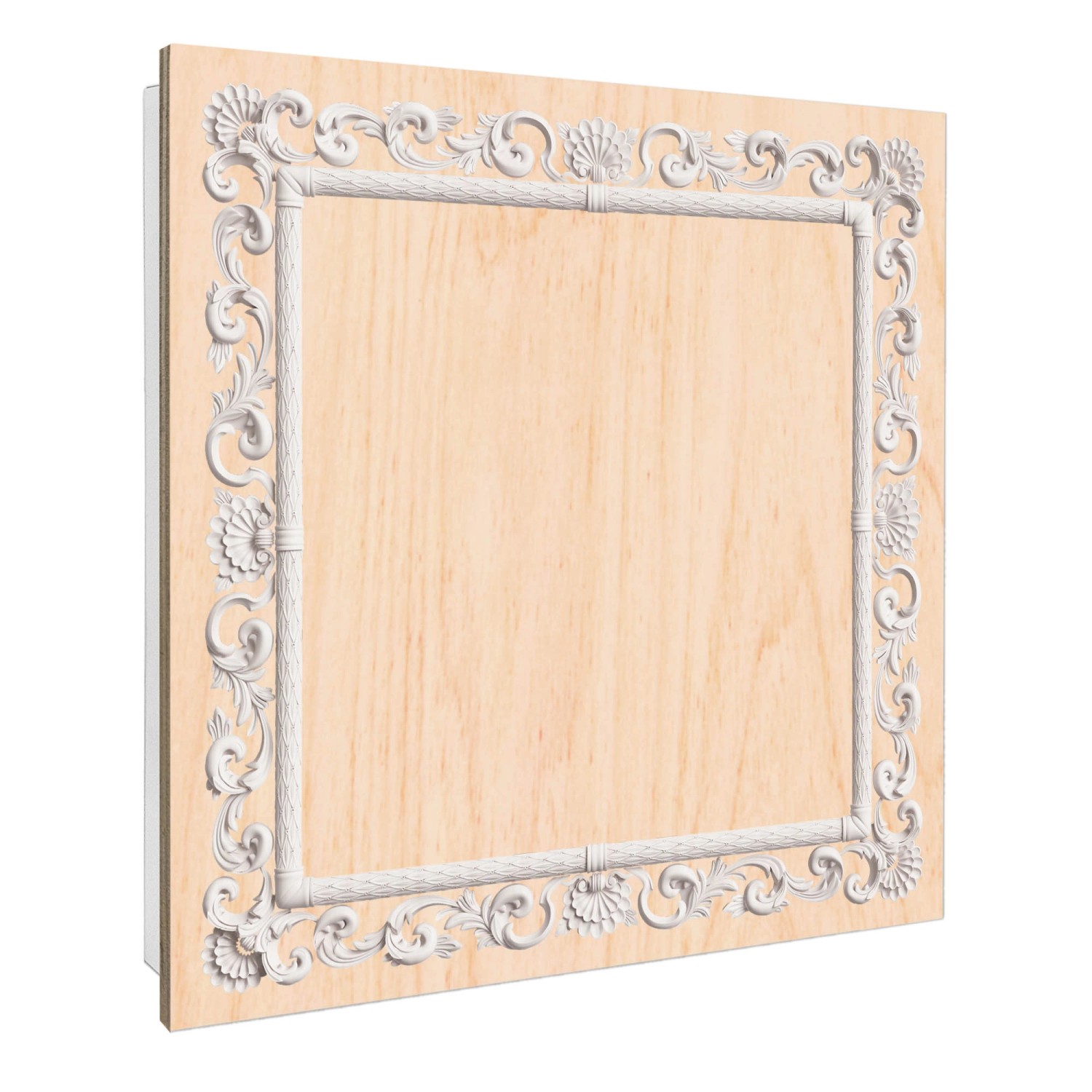 Banjado Großer Schlüsselbox Holz 30x30cm Weiß Scharnier Rechts 50 Haken Sch günstig online kaufen