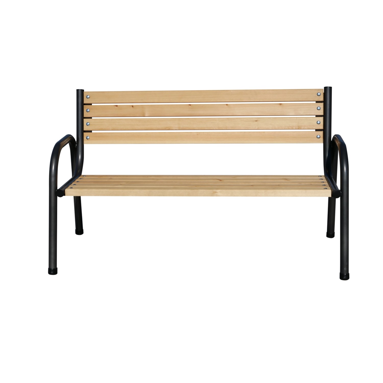 Sungörl Gartenbank Bayreuth Wetterfeste Holzbank mit Stahlgestell 147x69x86cm Parkbank Gartenmöbel