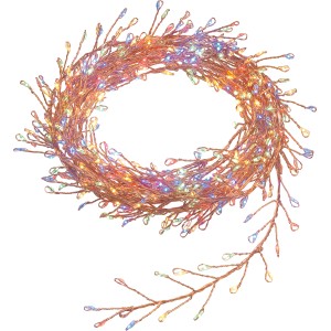 LED-Drahtlichterkette mit 480 Multicolor LEDs und transparentem Kabel für Innen und Außen.