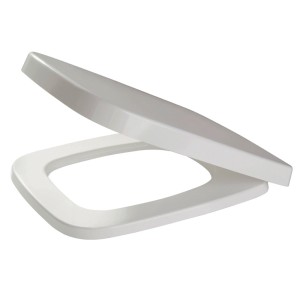 Keramag Renova Plan WC-Sitz, Weiß, Duroplast mit Edelstahlscharnier.