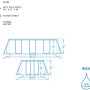 Technische Zeichnung des Bestway Frame Pool-Set Power Steel 412x201x122 cm, Eckig, mit Maßangaben.