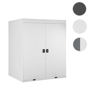 Helle, abschließbare MCW 2er-Fahrradgarage aus Metall. Fahrradbox für zwei Fahrräder, erweiterbar.