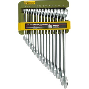 Proxxon Ring-Maulschlüsselsatz Slim Line, 15-teilig (6-21 mm) im Halter.