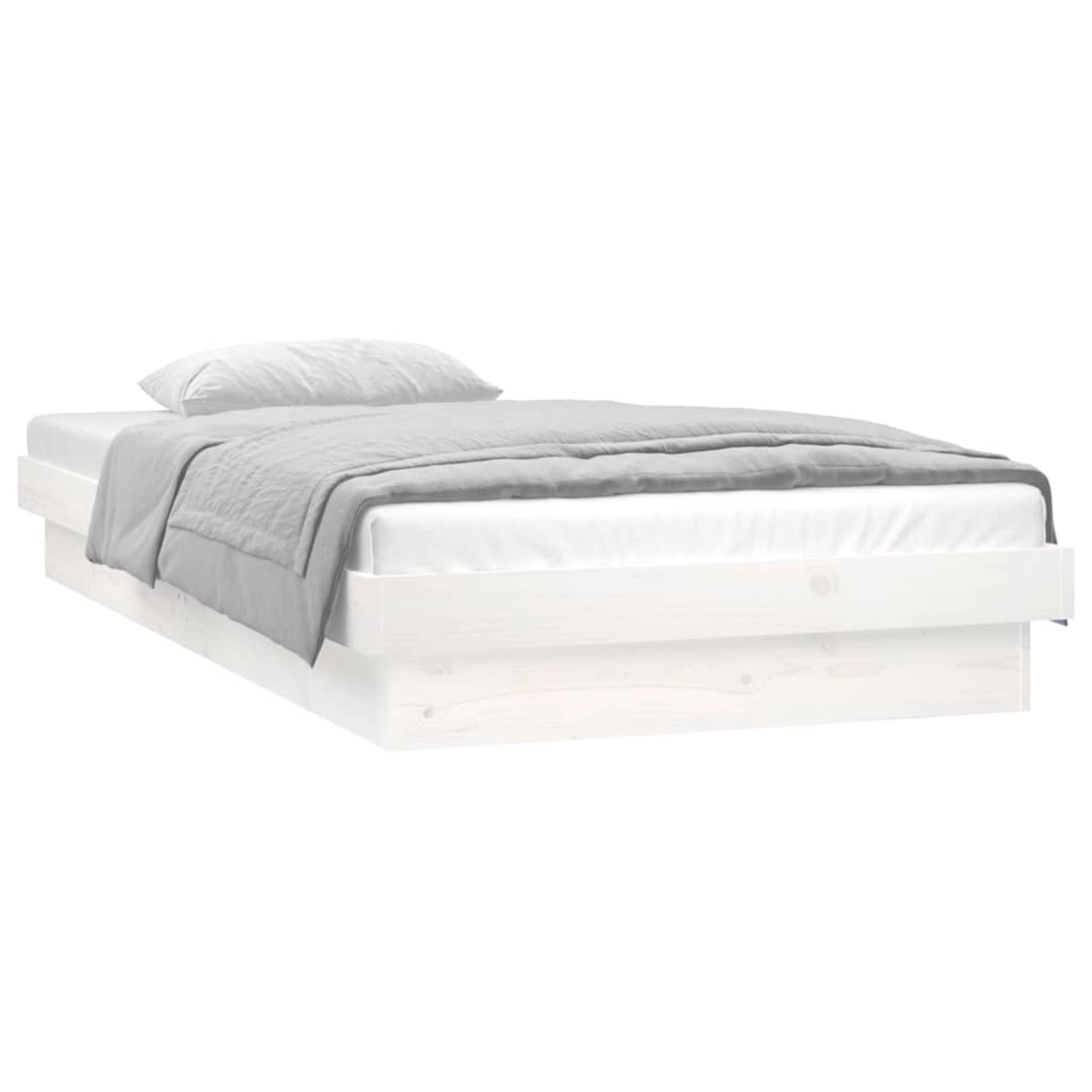 vidaXL Massivholzbett mit LEDs Weiß 90x190 cm 820003 günstig online kaufen