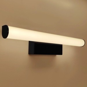 Schwarze LED Spiegelleuchte 300mm zur Wandmontage. Moderne Badlampe mit neutralweißem Licht, ideal für Spiegel.