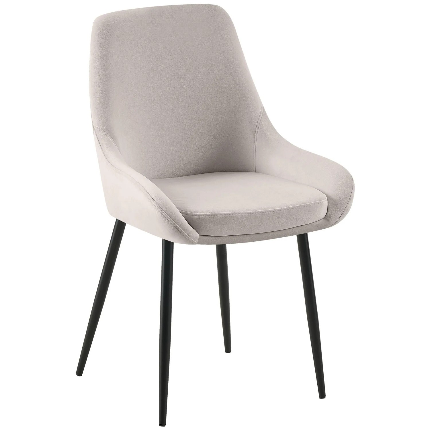DELUKE 2er Set Esszimmerstuhl PUNAR Samt Grau 50x53x86cm Schwarz Essstühle Esszimmerstühle Küchenstühle Wohnzimmerstühle