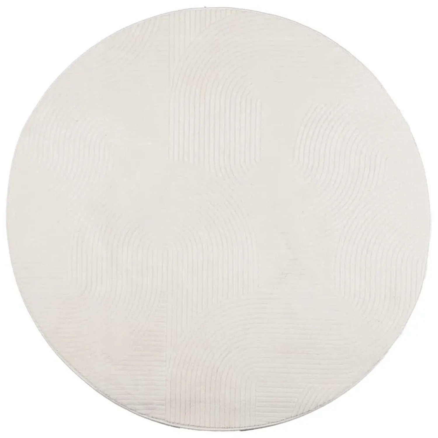 vidaXL Teppich IZA Kurzflor Skandinavischer Look Creme Ø 120 cm 375447 günstig online kaufen