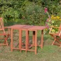 3-teilige Gartenmöbelgruppe Rio aus Eukalyptusholz mit Klapptisch und Klappsesseln für Balkon oder Terrasse.