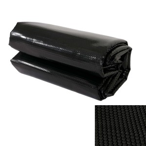 Gerollte, schwarze Proregal Pool Abdeckung 8x4m, Solarplane für Rechteckpools.