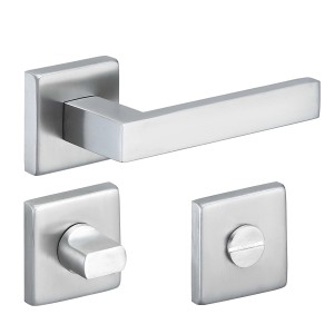 MeinTürgriff Drückergarnitur Trento Edelstahl Türdrücker Eckig WC
