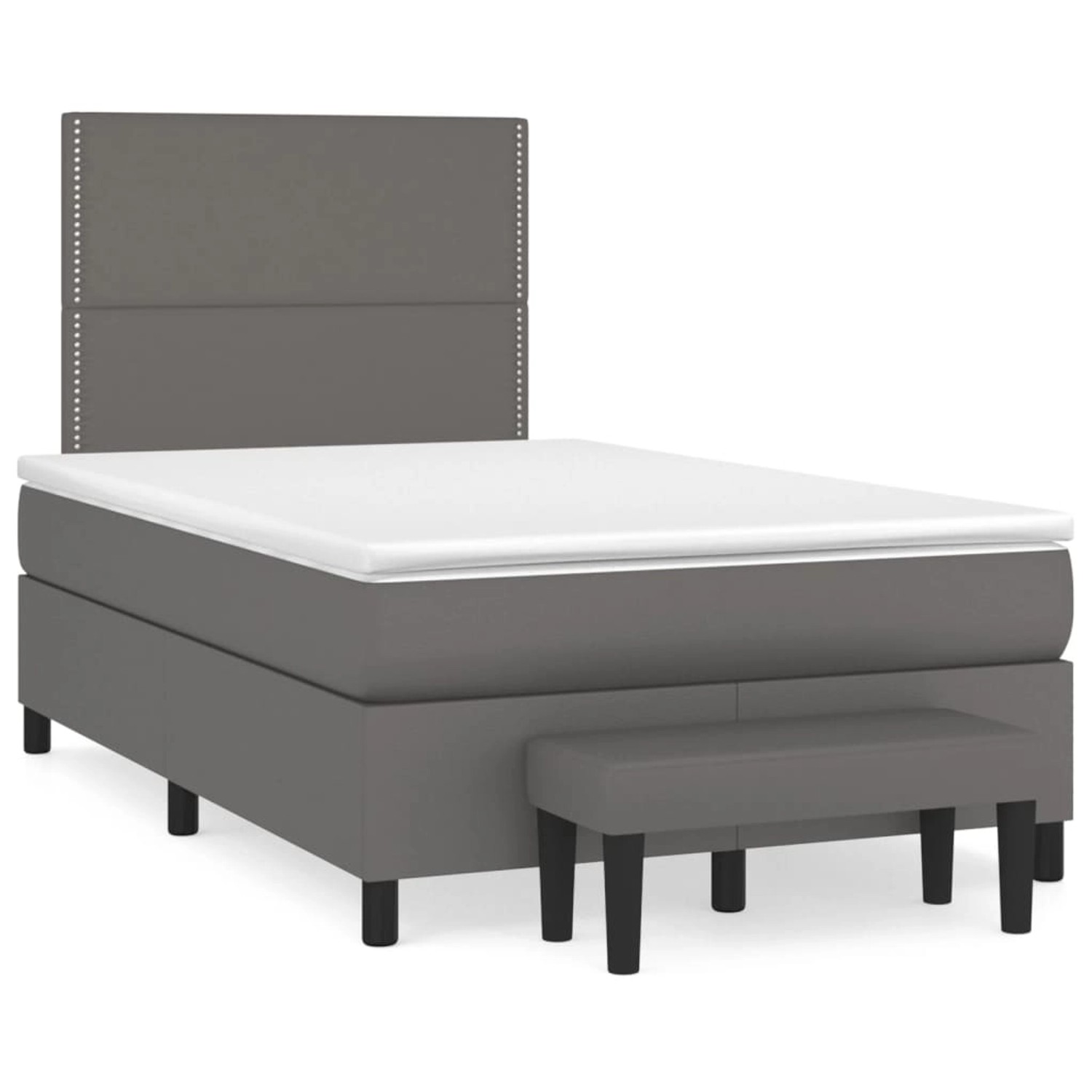 vidaXL Boxspringbett mit Matratze Grau 120x190 cm Kunstleder2104549 günstig online kaufen