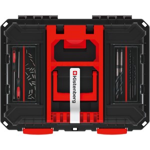 Kistenberg HEAVY Werkzeugtrolley 2 in 1, geöffnet, mit Werkzeug-Sortiment.