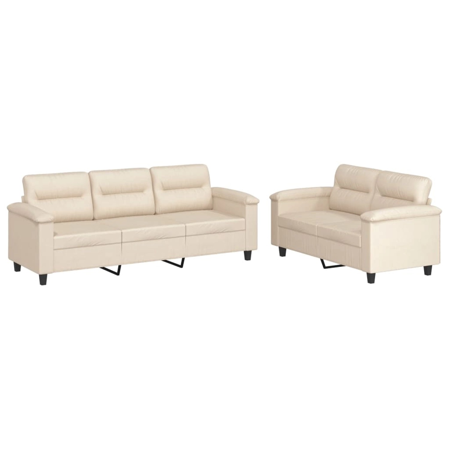 vidaXL 2-Tlg Sofagarnitur mit Kissen Beige Mikrofasergewebe 3202343 günstig online kaufen