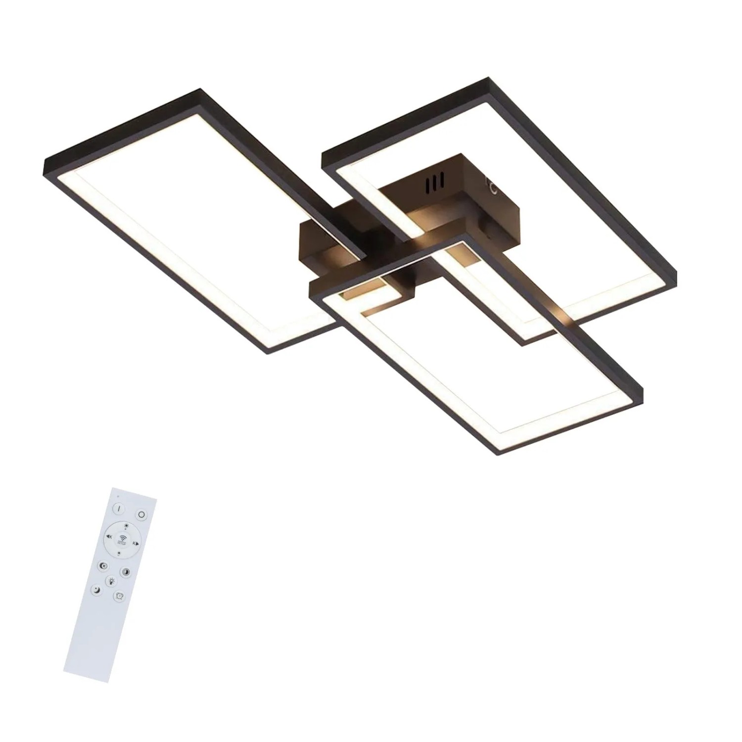 NETTLIFE LED Deckenleuchte aus Metall L60cmSchwarz-2