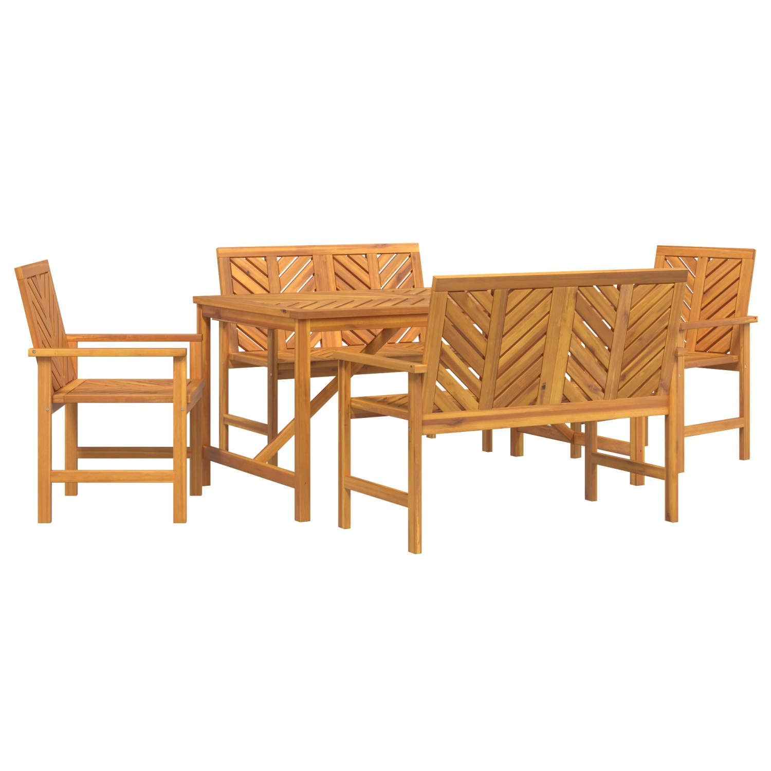 vidaXL 5-Teiliges Garten-Essset Massivholz Akazie 3154109 günstig online kaufen