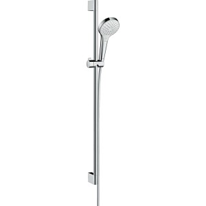 Hansgrohe Croma Select S Brauseset Vario, Handbrause mit Brausestange (90cm), Weiß/Chrom.