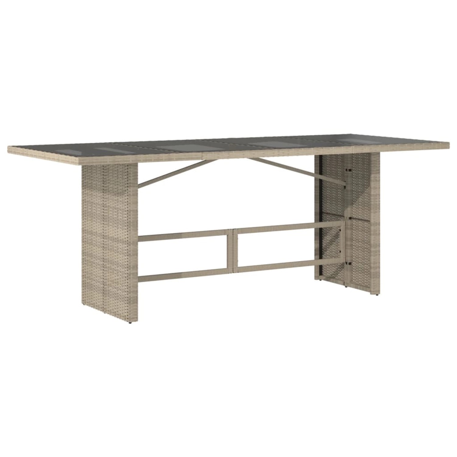 vidaXL Gartentisch mit Glasplatte Hellgrau 190x80x74 cm Poly Rattan 365308 günstig online kaufen