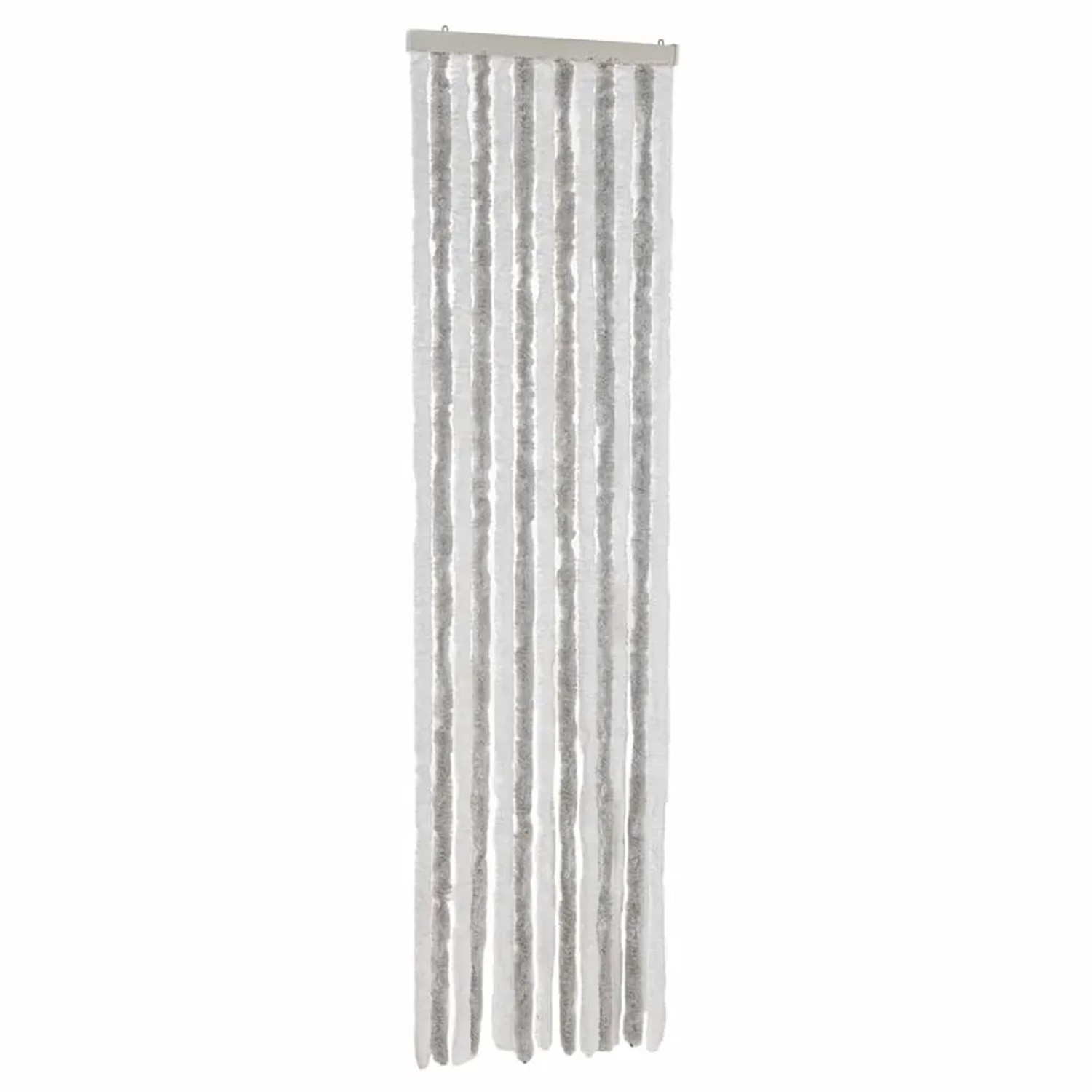 vidaXL Fliegenvorhang Hellgrau und Weiß 56x185 cm Chenille 377311