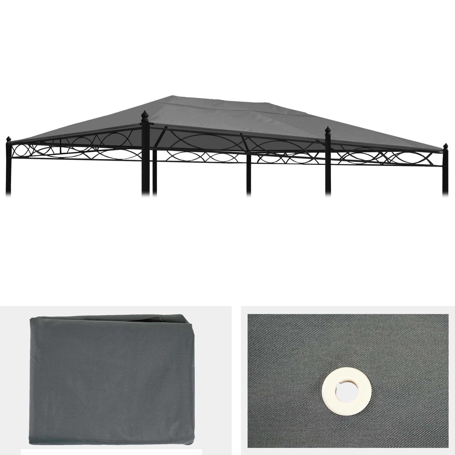 MCW Ersatzbezug Dach Pergola Calpe 5x3m Grau günstig online kaufen