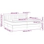 vidaXL Boxspringbett dunkelbraun 200x200 cm mit Maßangaben.