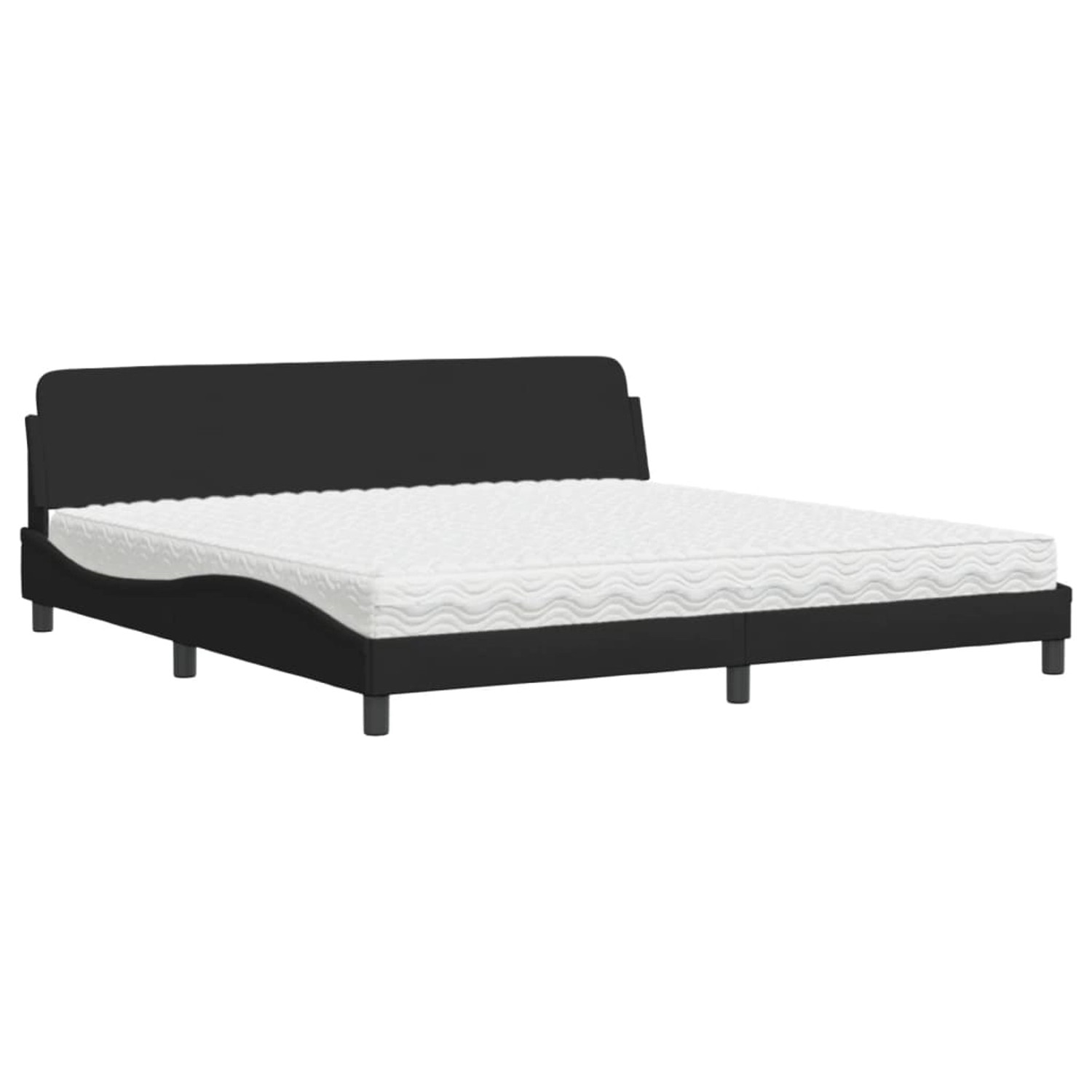 vidaXL Bett mit Matratze Schwarz 200x200 cm Stoff2009884