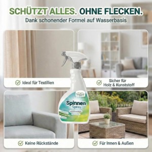 HomeBugProtect Spinnen Spray Für Wohnung Balkon Garten 500 ml Sprühflasche